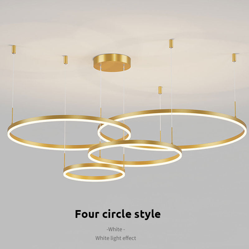 Arisha Modern Pendant Light Tir-Circle, Black/Gold/Coffee, Metal