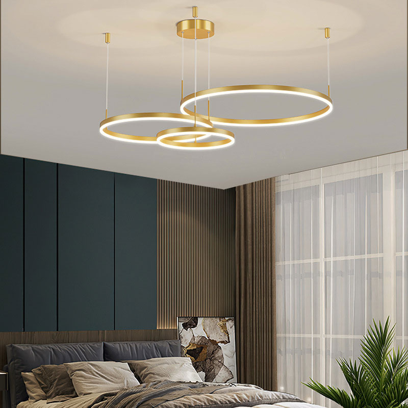 Arisha Modern Pendant Light Tir-Circle, Black/Gold/Coffee, Metal