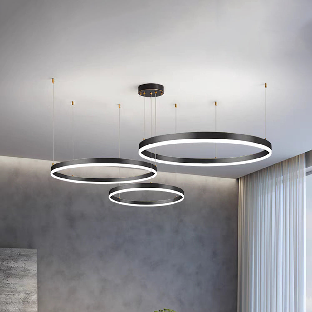 Arisha Modern Pendant Light Tir-Circle, Black/Gold/Coffee, Metal