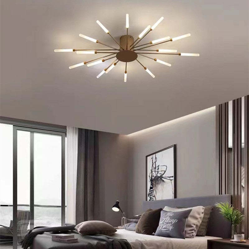 Lowry Flush-Mount Ceiling Light Fireworks, Black/Gold, Living Room