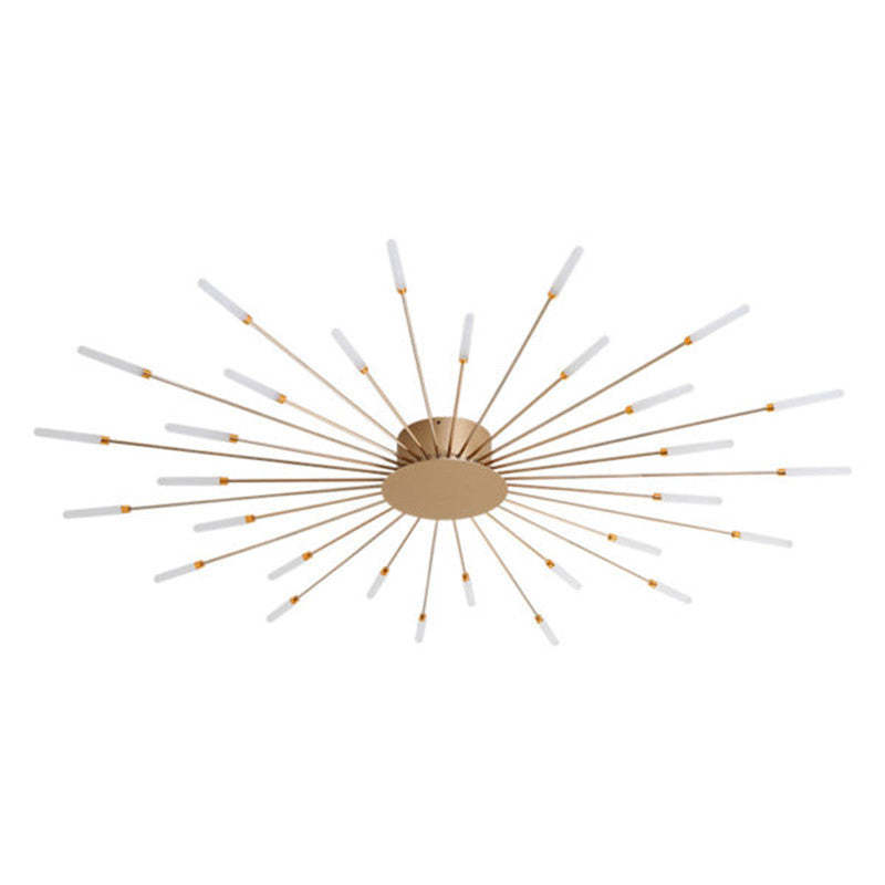 Lowry Flush-Mount Ceiling Light Fireworks, Black/Gold, Living Room