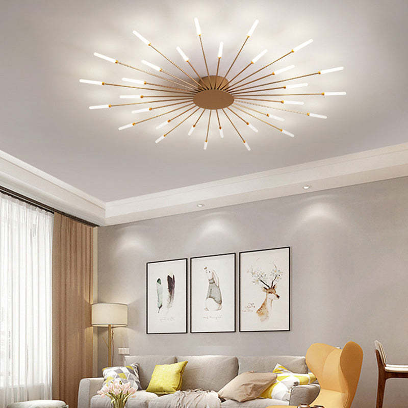 Lowry Flush-Mount Ceiling Light Fireworks, Black/Gold, Living Room