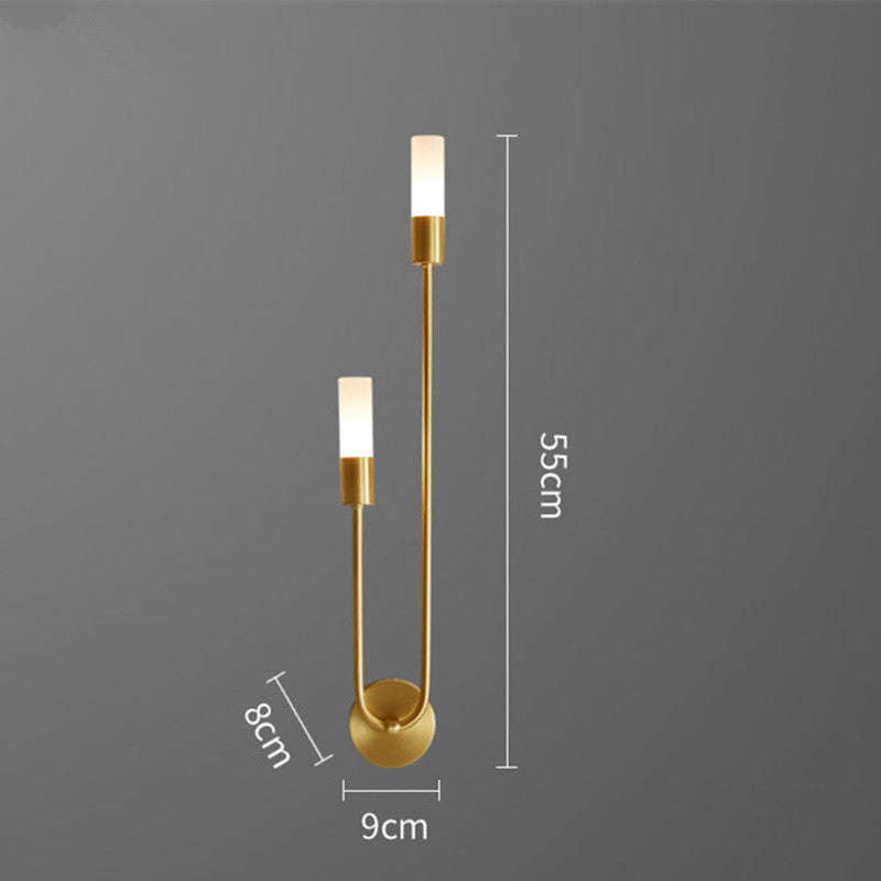 Meza Modern 2 Light Wall Sconce for Bedeside, Stick, Gold