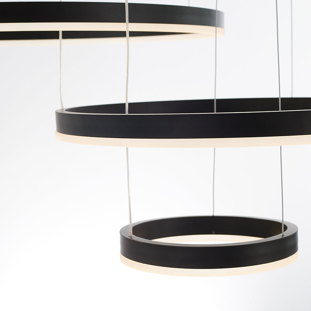 Arisha Modern Pendant Light Tir-Circle, Black/Gold/Coffee, Metal