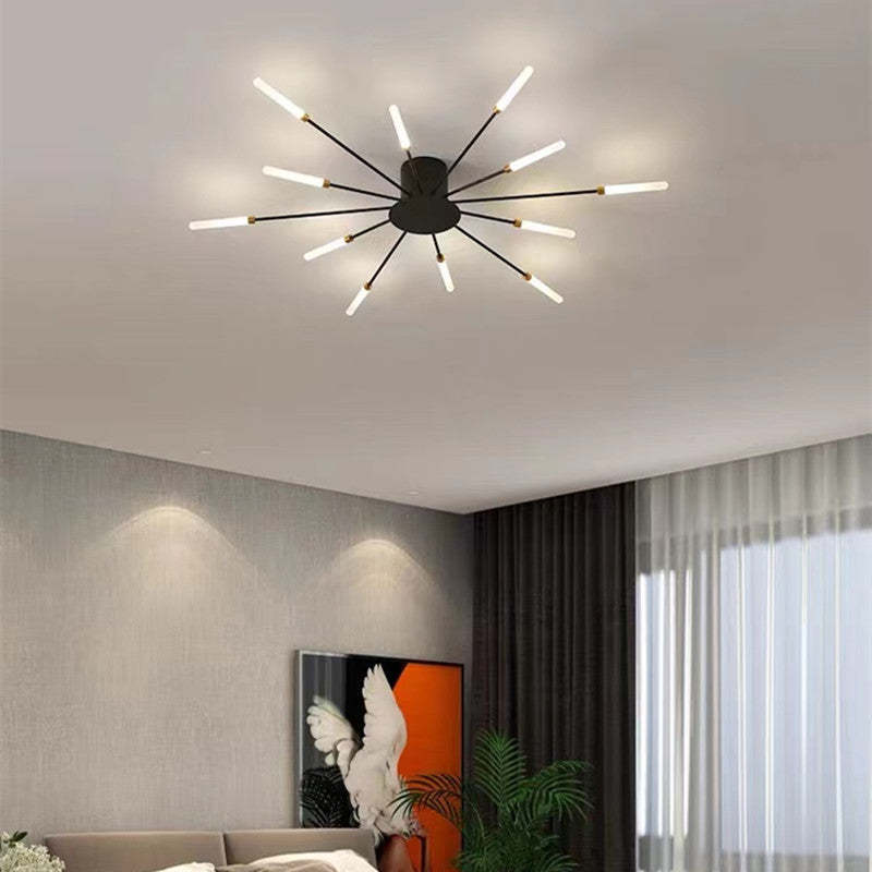 Lowry Flush-Mount Ceiling Light Fireworks, Black/Gold, Living Room